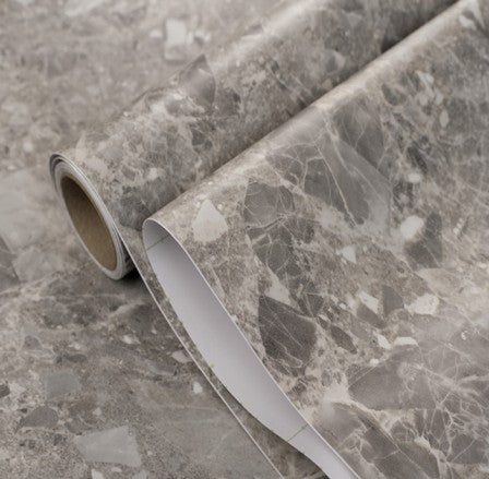 Hellgraue Carrara-Marmor Vlies-Tapete Carraraweiß PES02-004A